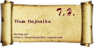 Thum Hajnalka névjegykártya